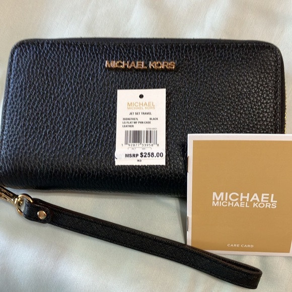 Michael Kors Jet Set Travel Multifunction Phone Case Wallet Wristlet - Picture 1 of 9